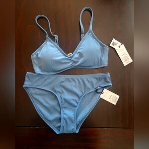 NWT Ribbed Bikini Light Blue